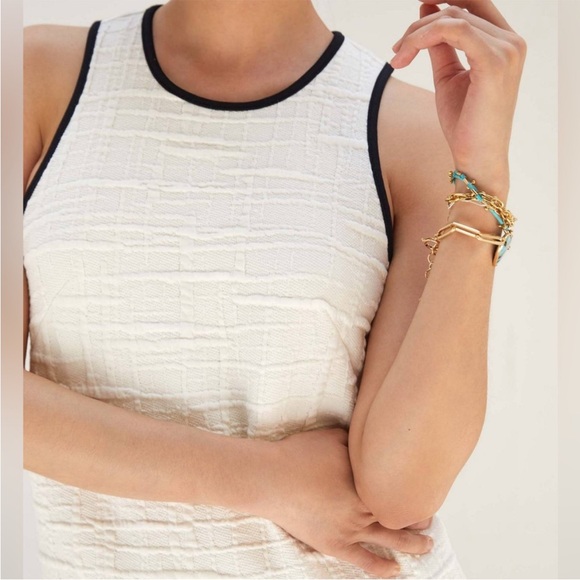 Anthropologie Cream Mini Dress with Black Accents - Picture 3 of 16